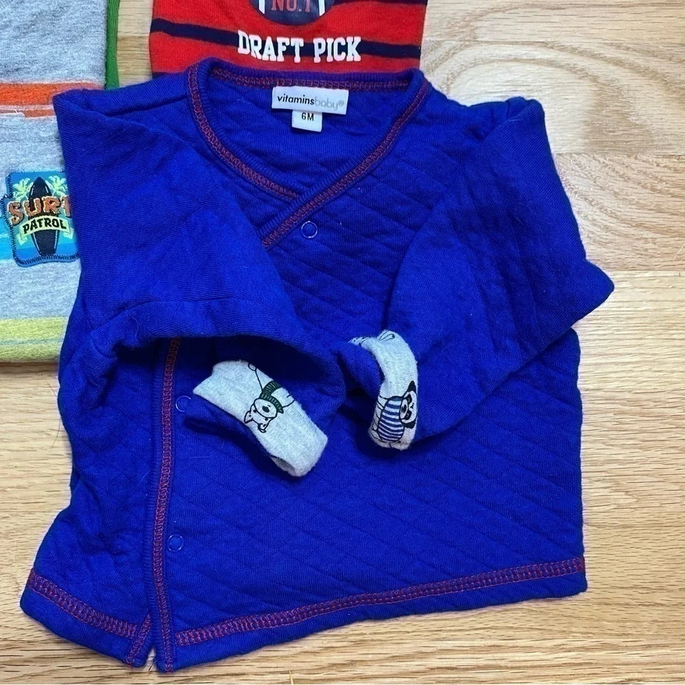 Boys 6 Month Shirt Onesie Bundle Carter’s Daddy’s Draft Pick Vitamins Baby
